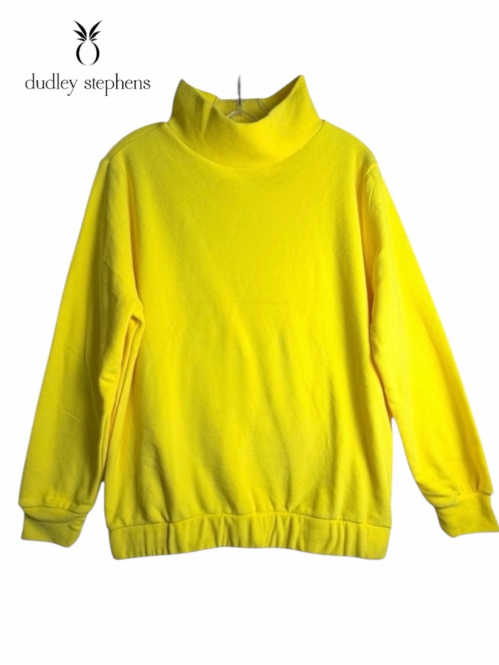 Dudley Stephens Baldwin Fleece Turtleneck Pullover Yellow M